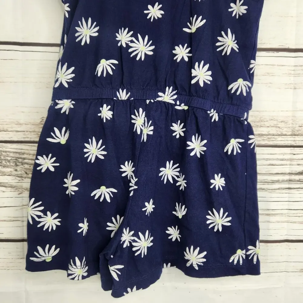 GAP Girl's Navy Blue Floral Romper Sleeveless Size S Summer Spring